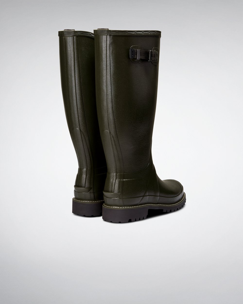 Mens Hunter Wide Fit Rain Boots Dark Olive - Balmoral - 7635849-OF